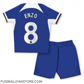 Chelsea Enzo Fernandez #8 Replik Heimtrikot Kinder 2023-24 Kurzarm (+ Kurze Hosen)